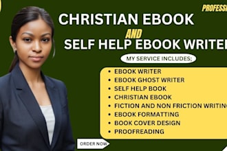 ghostwrite christian ebook writing, self help ebook writer