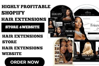 design hair extension website, hair extension shopify store, hair website