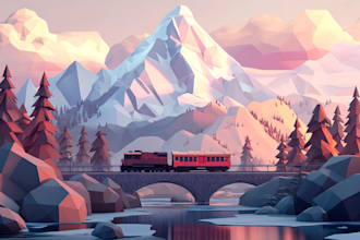 draw low poly or pop art illustration