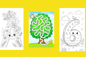 create coloring pages worksheets and  line art  for kids