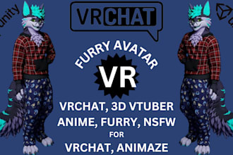 3d furry vrchat avatar 3d vtuber model nsfw furry avatar vseeface vrc vrm avatar