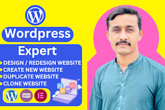 create, redesign, clone, revamp or fix wordpress website, woocommerce website