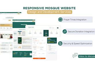 develop mosque website with prayer timings and donation integration