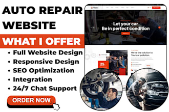 build auto workshop website auto repair auto mechanic website with booking