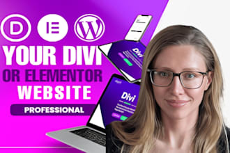 design premium wordpress website with divi on bluehost, hostinger or hostgator