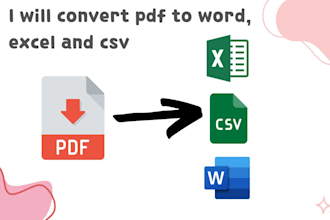 convert pdf to excel, word and csv