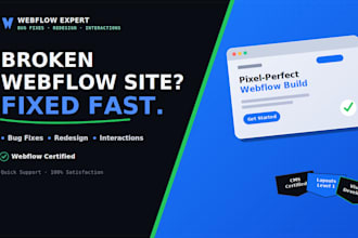 fix webflow bugs, customize templates, and solve responsive issues