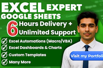do excel macro, vba, formula, google sheet, dashboards and custom template