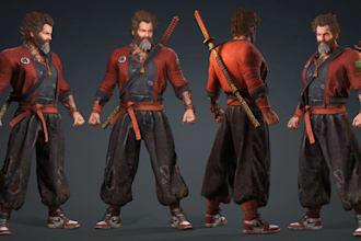 model unreal engine realistic high low poly character, pbr texture, retopology