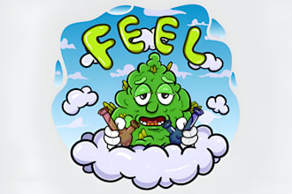create cannabis, marijuana, weed and mascot cartoon logo or graphics design