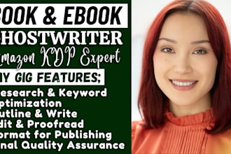 be your ebook ghostwriter, fitness, amazon kindle ebook writer, ebook writing