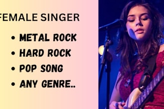 sing your rock pop song as female pop rock vocalist with harmonies country song
