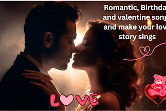 write and record tailor made romantic, valentine birthday make your story sings