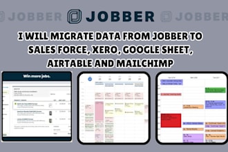 migrate data from jobber to salesforce xero google sheet airtable and mailchimp