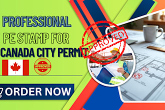 stamp canadian city permit drawings and do structural review