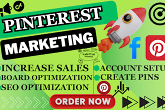 be your pinterest marketing manager, create seo optimized pins and board