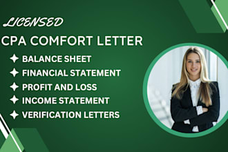 provide US CPA comfort letter income verification mortgage self employment