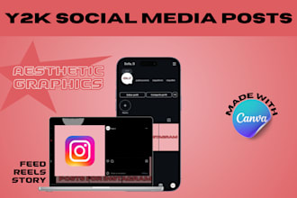 design custom y2k instagram posts in canva