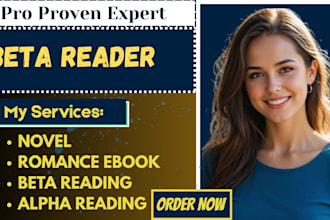 beta read your novel, thriller, romance, mystery  book