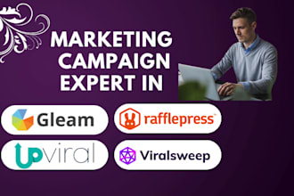 design upviral rafflepress viralsweep or gleam campaign for lead generation