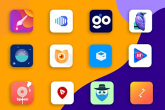 do modern mobile app logo or app icon design