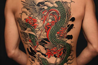 do a tattoo design in japanese style