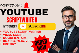 write engaging youtube script, history script, true crime, video script writing