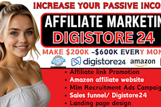 affiliate marketing, digistore24 link promotion,build systme io sales funnel