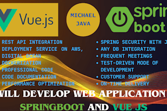 develop web applications in spring boot and vue js