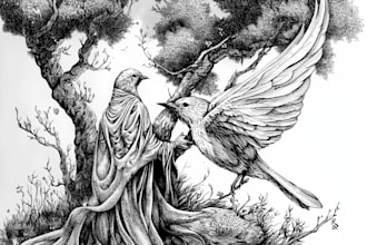 do a black and white engraving style illustration