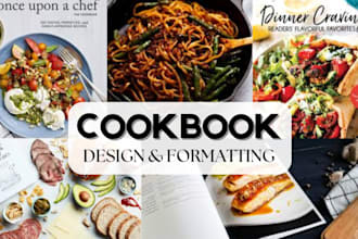 write, design cookbook recipe book, cookbook formatting, cookbook cover design