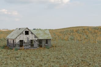 do 3d game environment vrchat room 3d background landscape design in blender