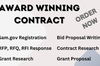 write a bid tender proposal response for you