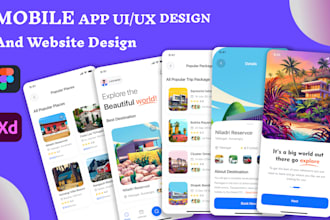 do UI UX design for mobile app ui ux and website ui, dashboard using figma