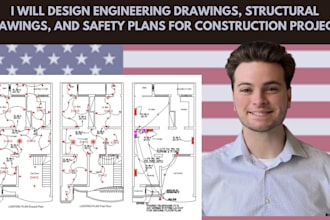 design engineering drawings structural drawings and safety plan for construction