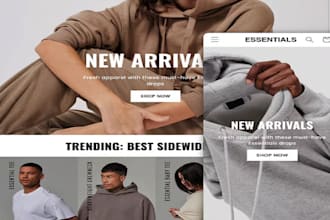 create a high converting shopify clothing website redesign dropshipping store