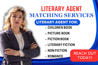 get you literary agent for movie script and children book non fiction ebook