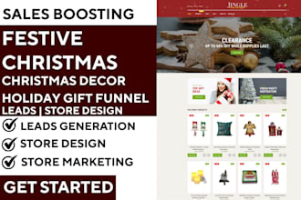 christmas decor shopify store with holiday gift funnel and facebook ads campaign