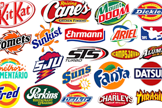 recreate, spoof, remake with your words you famous brand company style logo wit
