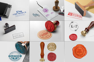 design digital stamp, rubber stamp, wax seal logo