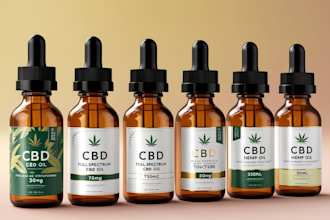cbd label design, cosmetic label design, cbd oil and nutrition facts