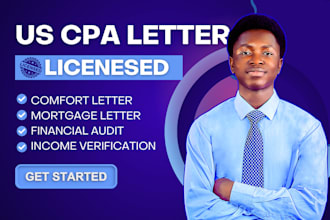 us CPA letter, audit financial statement, comfort letter, mortgage, tax return