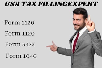 pepare US tax form 1120 1120f 5472 1040