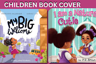 do children book cover, storybook illustration, coloring book, kdp cover design