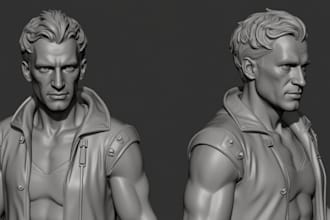 model 3d action figure, 3d articulated model, 3d toy model for 3d printing