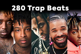 provide 280 trap beats with unlimited commercial rights