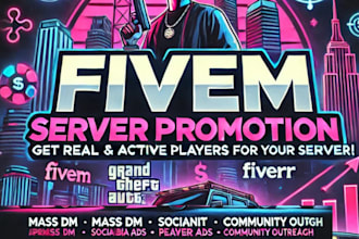 fivem server promotion, rust, dayz discord server promotion,active fivem server