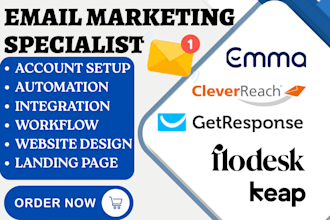 setup emma cleverreach flodesk keap automation getresponse email campaign