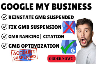reinstate and fix google my business suspended profile, fix gmb business listing