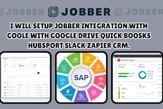 setup jobber integration with google drive quickbooks hubspot slack zapier crm